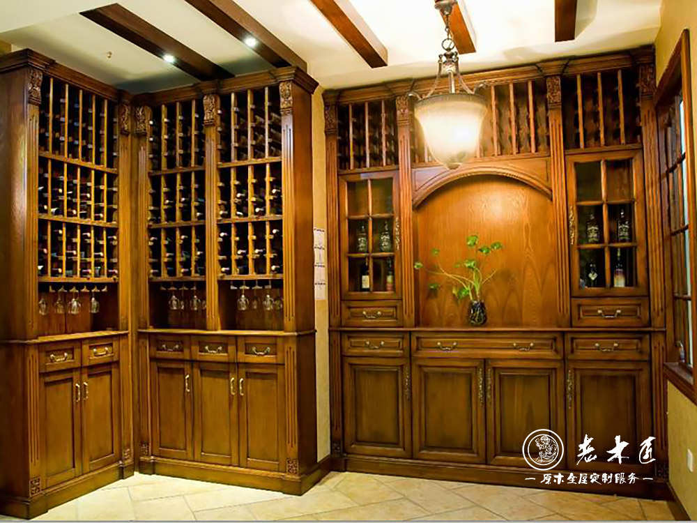 欧式酒柜设计材料 原木酒柜设计材质